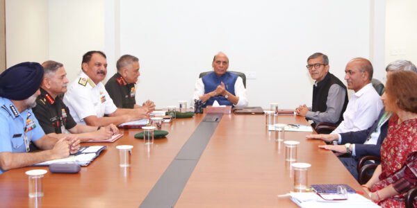 Defence Minister Rajnath Singh reviewed the situation in West Asia and its impact on India's defence preparedness.