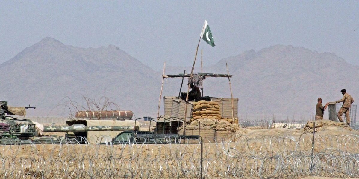 Durand Line border between Afghanistan and Pakistan.