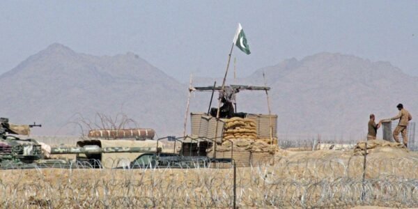 Durand Line border between Afghanistan and Pakistan.