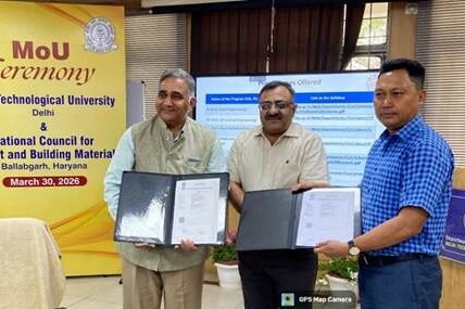 National Council for Cement and Building Materials has signed a MoU with Delhi Technological University to strengthen skill development and capacity building in the construction sector