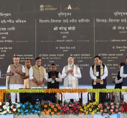 PM Modi inaugurated and laid the foundation stone of various development projects worth ₹23,550 crore in Silchar, Assam