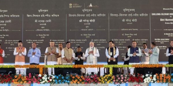 PM Modi inaugurated and laid the foundation stone of various development projects worth ₹23,550 crore in Silchar, Assam