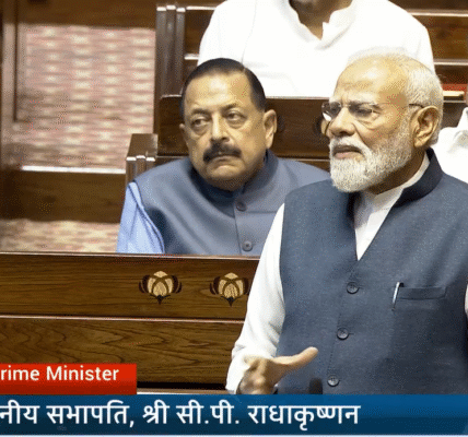 PM Narendra Modi addressed the retiring members of the Rajya Sabha.