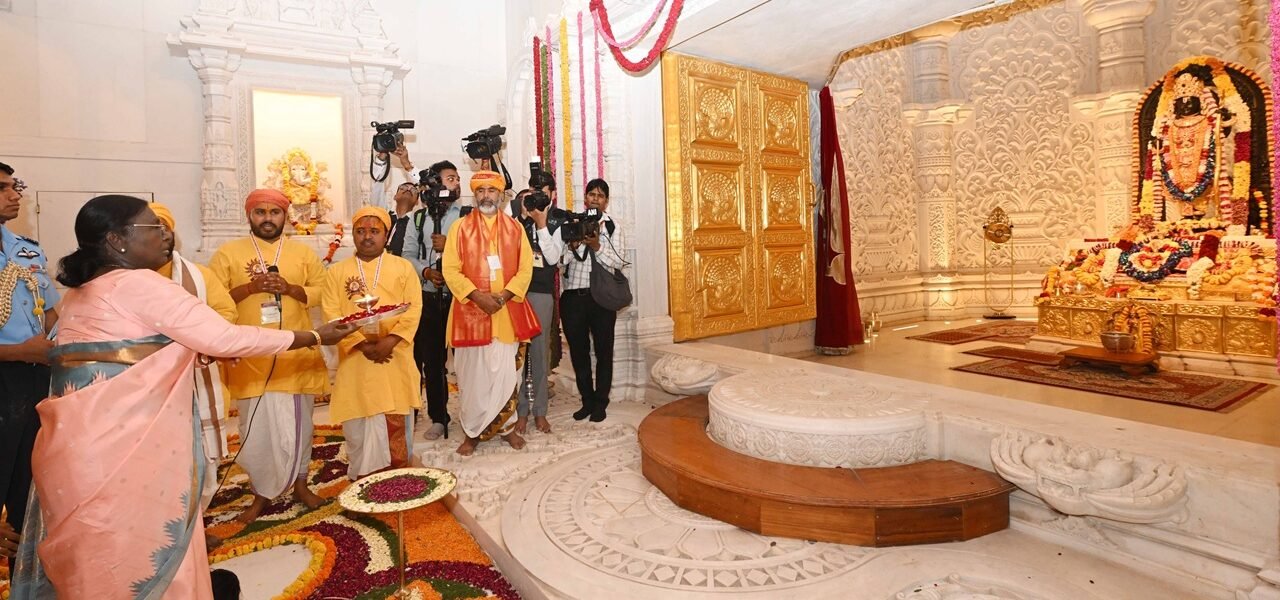 President Droupadi Murmu today visited the Shri Ram Janmabhoomi Temple in Ayodhya, Uttar Pradesh, and offered prayers to Ram Lalla.