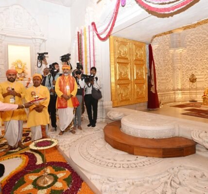 President Droupadi Murmu today visited the Shri Ram Janmabhoomi Temple in Ayodhya, Uttar Pradesh, and offered prayers to Ram Lalla.