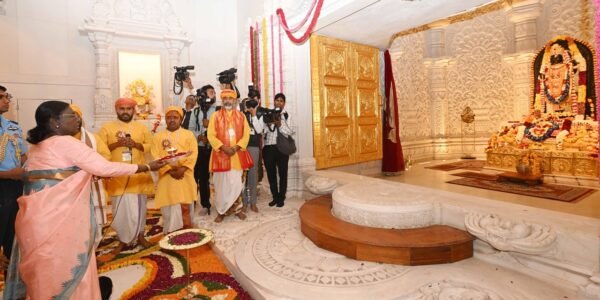 President Droupadi Murmu today visited the Shri Ram Janmabhoomi Temple in Ayodhya, Uttar Pradesh, and offered prayers to Ram Lalla.