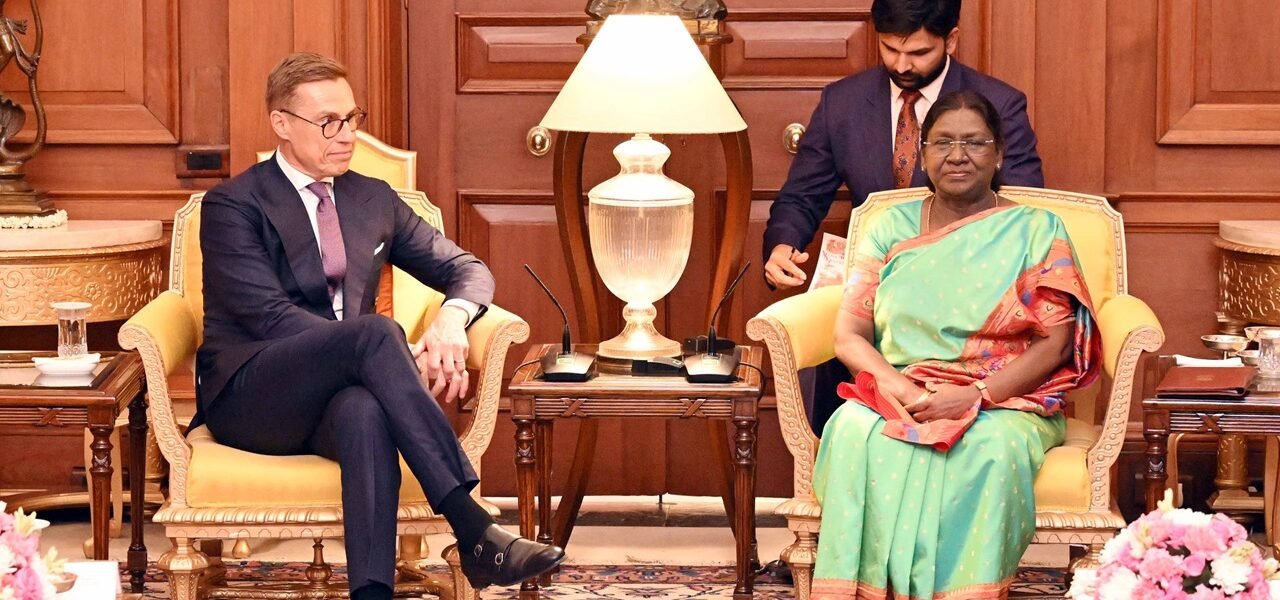 President of Finland Dr. Alexander Stubb met President Draupadi Murmu at Rashtrapati Bhavan today
