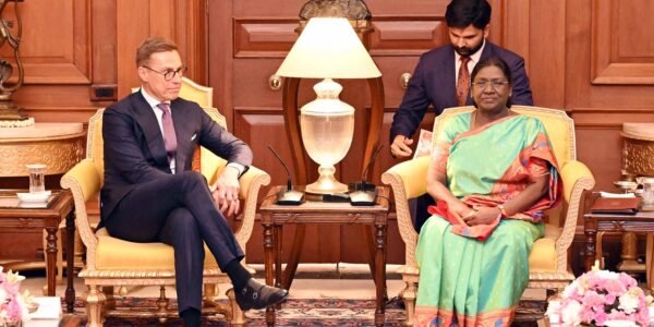 President of Finland Dr. Alexander Stubb met President Draupadi Murmu at Rashtrapati Bhavan today
