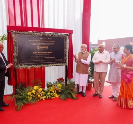 Prime Minister Narendra Modi today inaugurated Kaynes Semiconductor OSAT plant in Sanand, Gujarat.