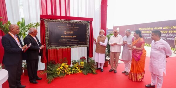 Prime Minister Narendra Modi today inaugurated Kaynes Semiconductor OSAT plant in Sanand, Gujarat.