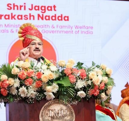 Union Health Minister JP Nadda addressed the convocation ceremony of Teerthanker Mahaveer University.