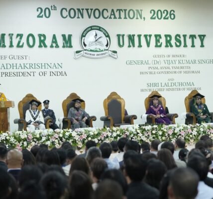 Vice President C.P. Radhakrishnan addressed the 20th convocation of Mizoram University