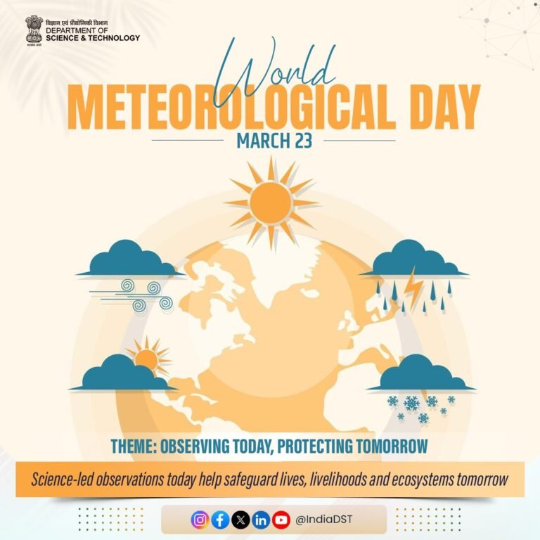 विश्व मौसम दिवस आज मनाया जा रहा है; इस वर्ष का विषय है- ‘आज का अवलोकन, कल की सुरक्षा’