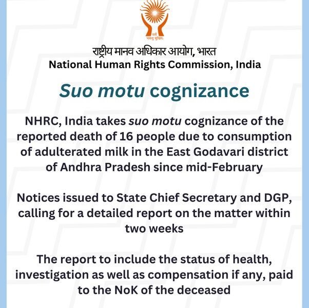 consumption of adulterated milk