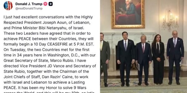 10-Day Ceasefire Between Israel and Lebanon Comes into Effect