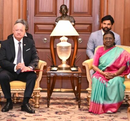 Austrian Federal Chancellor Dr. Christian Stocker met with President Droupadi Murmu at Rashtrapati Bhavan.
