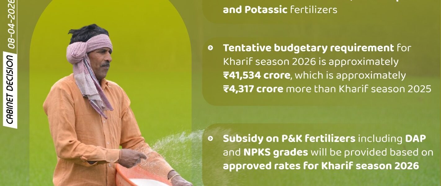 Cabinet has approved nutrient-based subsidy rates on Phosphatic and Potassic fertilizers for the Kharif season 2026