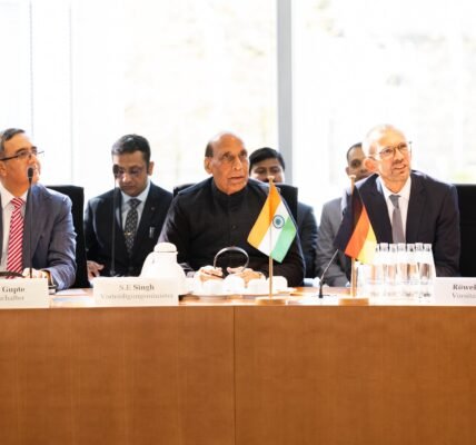 Defence Minister Rajnath Singh called for enhanced cooperation between the defence industries of India and Germany.