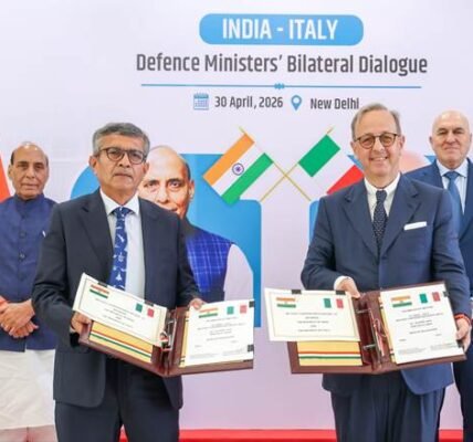 Defence Minister Rajnath Singh held a bilateral meeting with Italy's Defence Minister Guido Crosetto at the Manekshaw Centre in New Delhi.