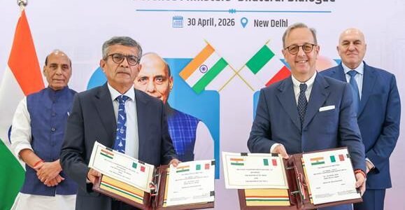 Defence Minister Rajnath Singh held a bilateral meeting with Italy's Defence Minister Guido Crosetto at the Manekshaw Centre in New Delhi.