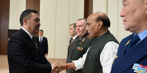 Defence Minister Rajnath Singh held bilateral meetings with his Kyrgyz, Kazakh and Belarusian counterparts on the sidelines of the SCO Defence Ministers meeting.