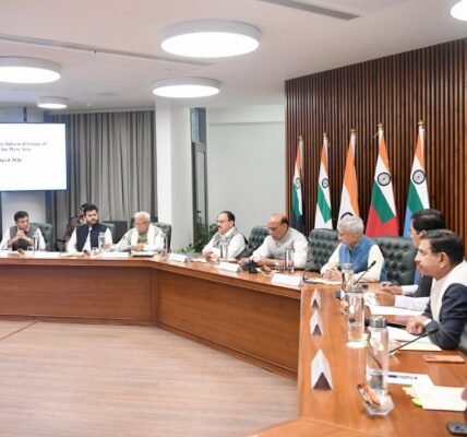Defence Minister Rajnath Singh reviewed the situation in West Asia and assessed India preparedness during a meeting of the Group of Ministers in New Delhi.
