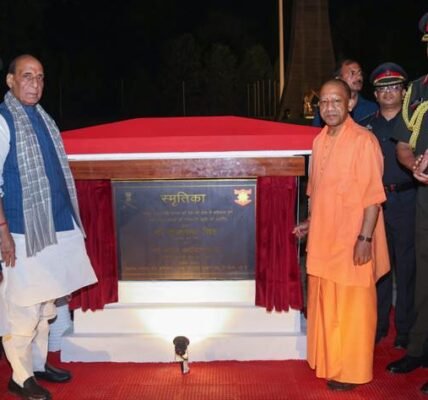Defence Minister and the Chief Minister of Uttar Pradesh jointly inaugurated a state-of-the-art laser, light, and sound show at the Smritika War Memorial in Lucknow Cantonment