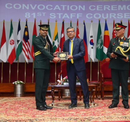 Defence Secretary attended the Convocation Ceremony of the 81st Staff Course at the Defence Services Staff College (DSSC) in Wellington