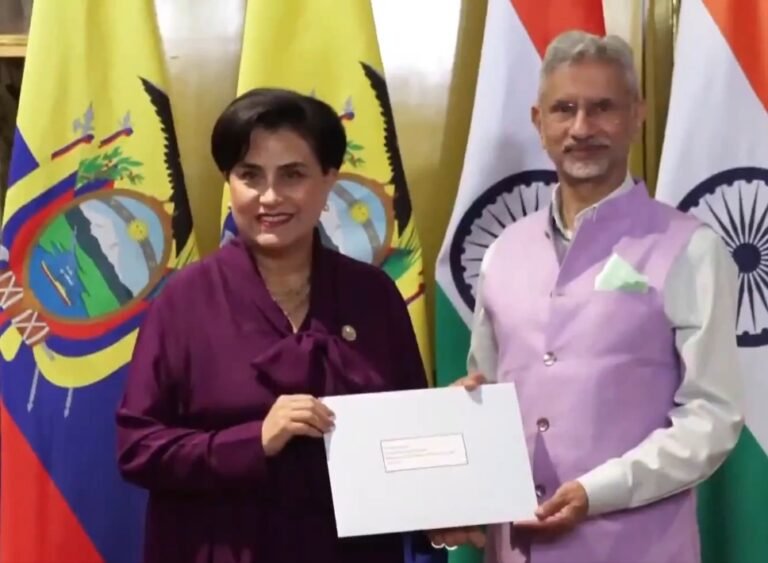 EAM डॉ. एस जयशंकर ने इक्वाडोर की विदेश मंत्री गैब्रिएला सोमरफेल्ड रोसेरो से मुलाकात की