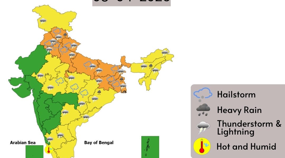 IMD forecast heavy rainfall at some places in Assam and Meghalaya, West Bengal, Himachal Pradesh, and Odisha.