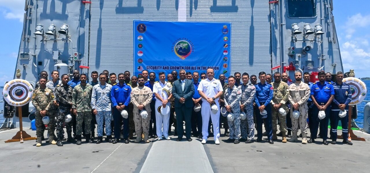 INS Sunayna, an Indian naval ship deployed in the Indian Ocean under the Sagar Setu mission initiative