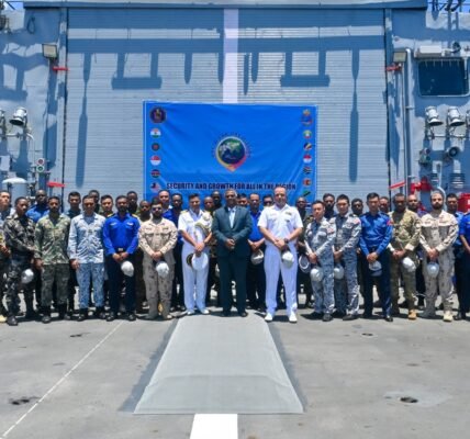 INS Sunayna, an Indian naval ship deployed in the Indian Ocean under the Sagar Setu mission initiative