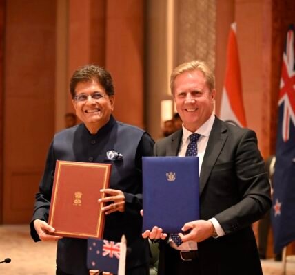 India and New Zealand formally signed a Free Trade Agreement (FTA) in New Delhi today.