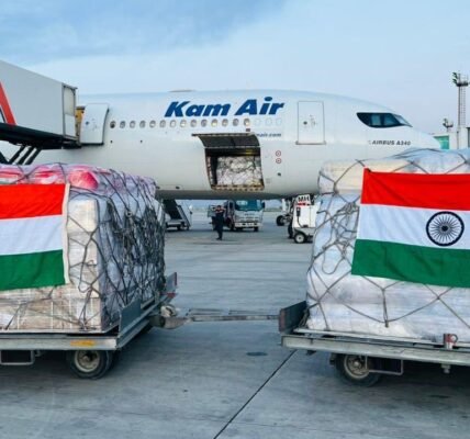 India sent humanitarian aid and disaster relief supplies to Afghanistan following recent floods and earthquakes.