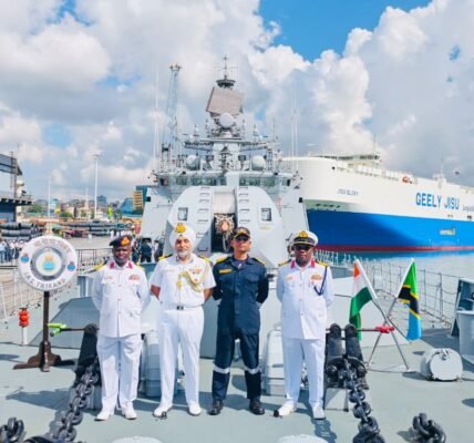 Indian Navy guided missile frigate INS Trikand has arrived in Dar es Salaam, Tanzania
