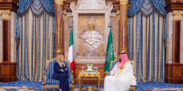 Italian Prime Minister Giorgia Meloni met with Saudi Crown Prince Mohammed bin Salman.