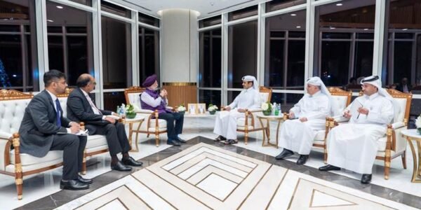 Minister of Petroleum and Natural Gas Hardeep Singh Puri met with Qatar's Minister of State for Energy Affairs and President and CEO of QatarEnergy, Saad Sherida Al-Kaabi.