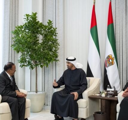 NSA Ajit Doval met with UAE President Mohammed bin Zayed Al Nahyan.