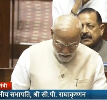 PM Modi addressed the Rajya Sabha today, extending his heartfelt congratulations to Harivansh on being elected as the Deputy Chairman of the Rajya Sabha for the third consecutive time.