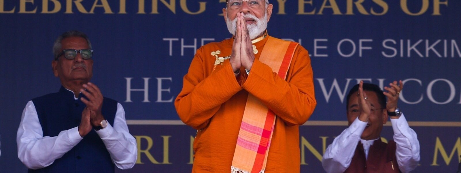 PM Modi participated in the closing ceremony of the 50th anniversary of the formation of Sikkim State in Gangtok, Sikkim.