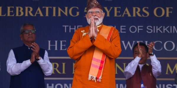 PM Modi participated in the closing ceremony of the 50th anniversary of the formation of Sikkim State in Gangtok, Sikkim.