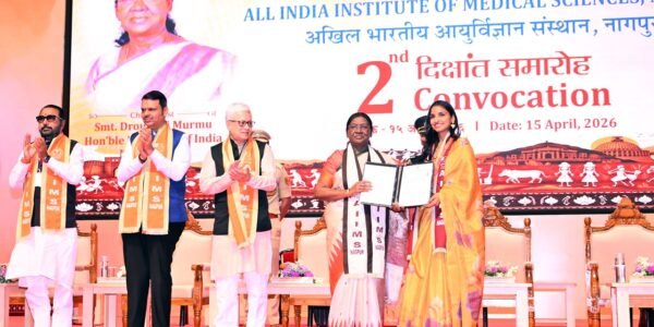President Droupadi Murmu attended and addressed the convocation ceremony of AIIMS Nagpur in Nagpur, Maharashtra.