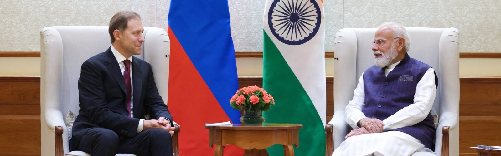Russia First Deputy Prime Minister Denis Manturov met with Prime Minister Narendra Modi.