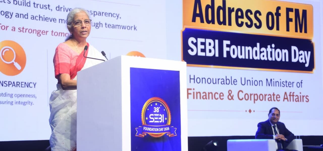 Union Finance Minister Nirmala Sitharaman delivered a speech as the keynote speaker at SEBI's 38th Foundation Day event in Mumbai today.