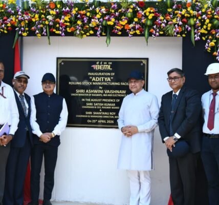 Union Minister Ashwini Vaishnaw inaugurated Aditya a high-speed bullet train manufacturing plant, in Bengaluru.