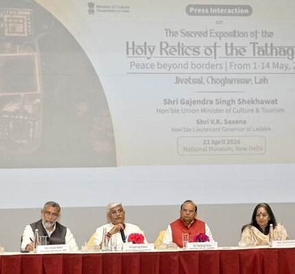 Union Minister Gajendra Singh Shekhawat addressed the inaugural ceremony of an exhibition of Lord Buddha sacred relics in Ladakh.