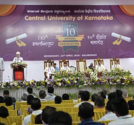 Vice President C.P. Radhakrishnan addressed the 10th Convocation of the Central University of Karnataka, located in Kalaburagi, Karnataka.