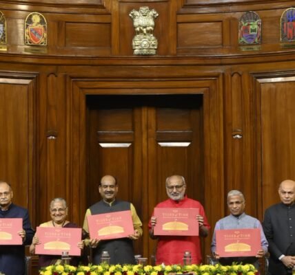 Vice President released the book Tides of Time India History Through Murals in Parliamen, authored by MP Sudha Murty