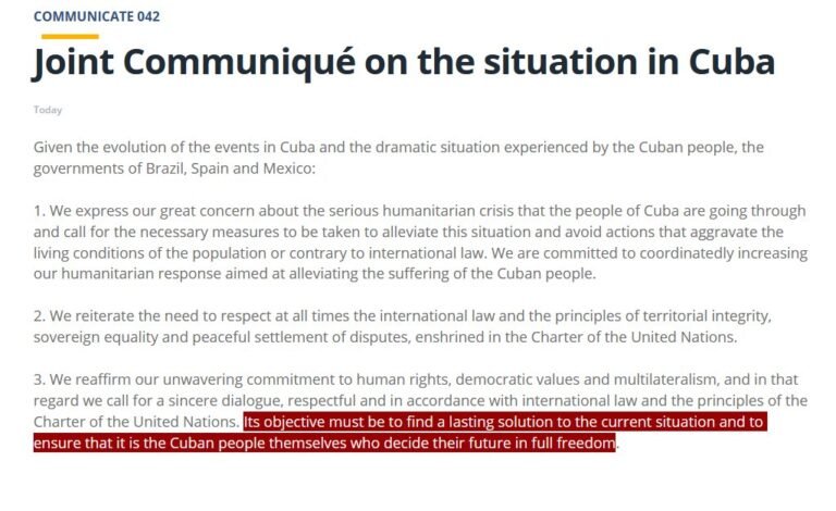 ब्राजील, मैक्सिको और स्पेन की सरकारों ने क्यूबा के लोगों के सामने मौजूद गंभीर मानवीय संकट पर गहरी चिंता व्यक्त की