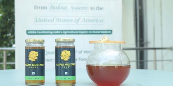 APEDA has completed the first export of 20 metric tonnes of ODOP honey from Baksa—an aspirational district of Assam—to the USA.